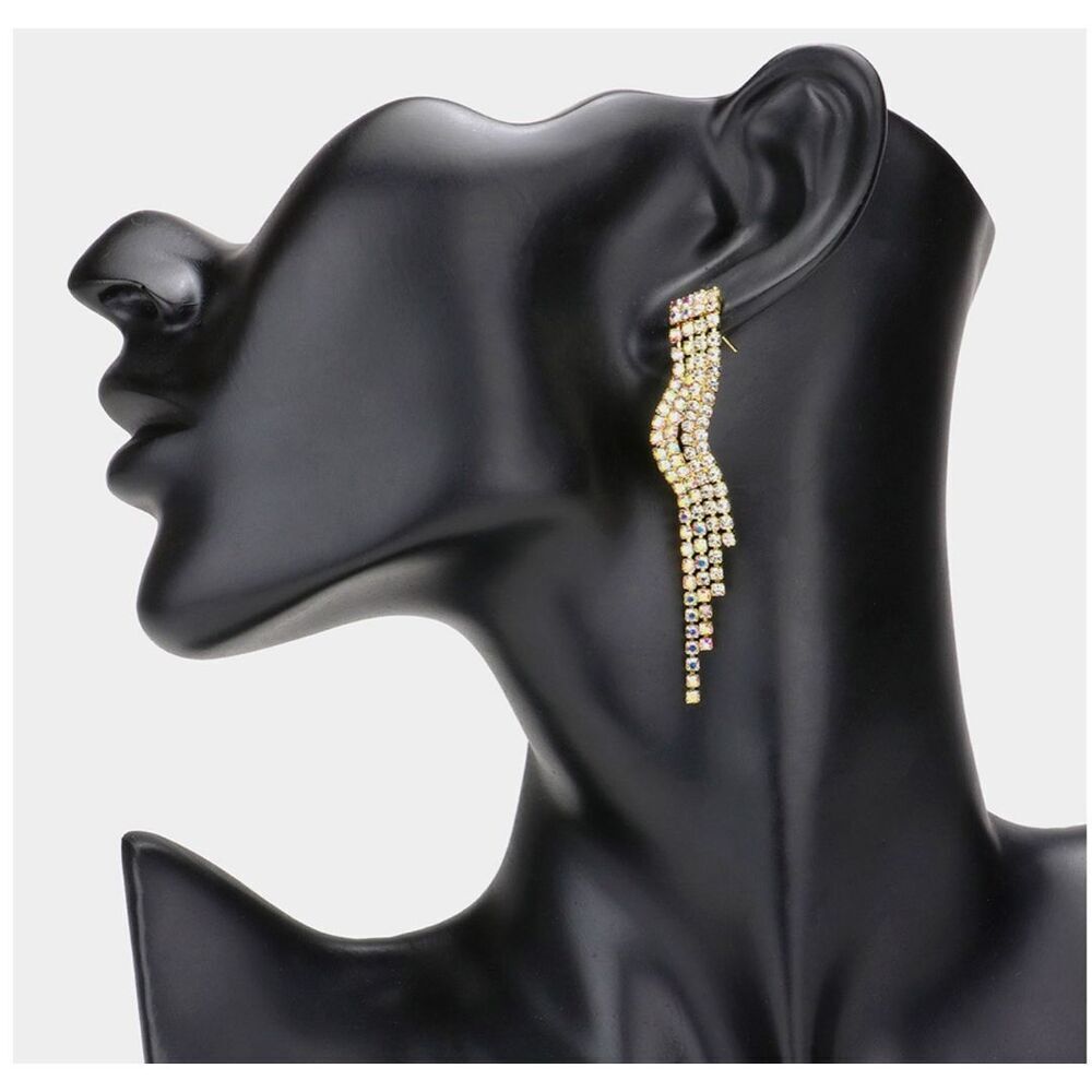 NWT  Christina Collection 4 strand curved 3D fringe earrings.
